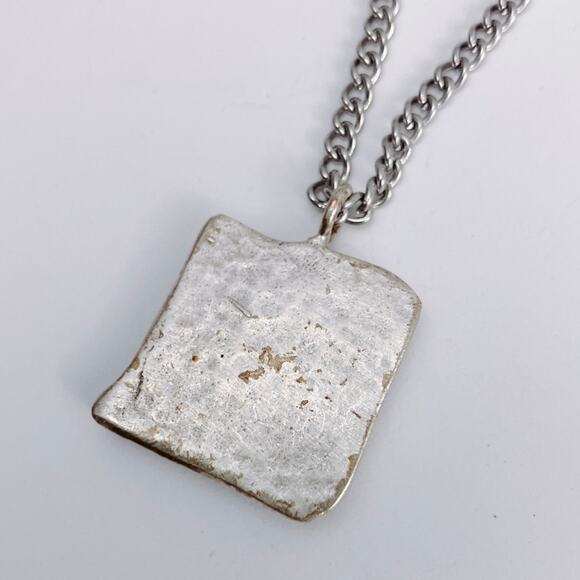 VTG Pendant Necklace Pretty Rhinestone Mixed Metal Statement Jewelry - Picture 7 of 8